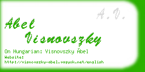 abel visnovszky business card
